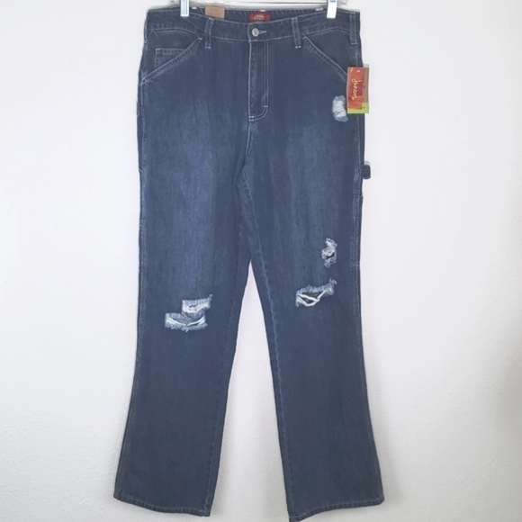 DICKIES Blue Relaxed High Rise Carpenter Pant Jeans, size 11/30 - Picture 1 of 6